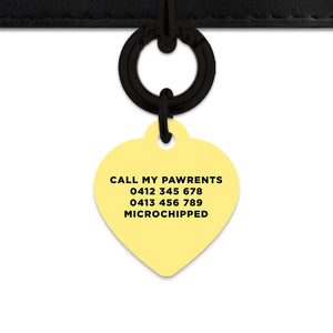 Bailey And Bone Pet ID Tag Pastel Yellow Hello My Name Is Pet Tag