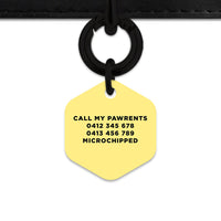 Bailey And Bone Pet ID Tag Pastel Yellow Hello My Name Is Pet Tag