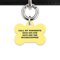 Bailey And Bone Pet ID Tag Pastel Yellow Hello My Name Is Pet Tag