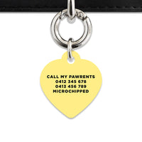 Bailey And Bone Pet ID Tag Pastel Yellow Hello My Name Is Pet Tag