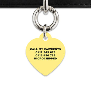 Bailey And Bone Pet ID Tag Pastel Yellow Hello My Name Is Pet Tag