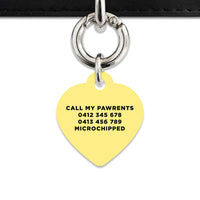 Bailey And Bone Pet ID Tag Pastel Yellow Hello My Name Is Pet Tag