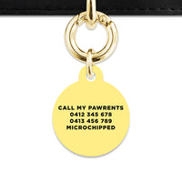 Bailey And Bone Pet ID Tag Pastel Yellow Hello My Name Is Pet Tag
