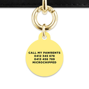 Bailey And Bone Pet ID Tag Pastel Yellow Hello My Name Is Pet Tag