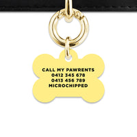 Bailey And Bone Pet ID Tag Pastel Yellow Hello My Name Is Pet Tag