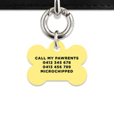 Bailey And Bone Pet ID Tag Pastel Yellow Hello My Name Is Pet Tag
