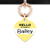 Bailey And Bone Pet ID Tag Pastel Yellow Hello My Name Is Pet Tag