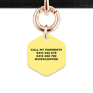 Bailey And Bone Pet ID Tag Pastel Yellow Hello My Name Is Pet Tag
