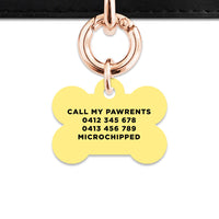 Bailey And Bone Pet ID Tag Pastel Yellow Hello My Name Is Pet Tag