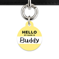 Bailey And Bone Pet ID Tag Pastel Yellow Hello My Name Is Pet Tag