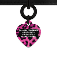 Bailey And Bone Pet ID Tag Pink Leopard Fur Print Pet Tag
