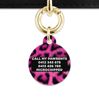 Bailey And Bone Pet ID Tag Pink Leopard Fur Print Pet Tag