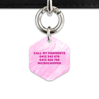 Bailey And Bone Pet ID Tag Pink Marble Pet Tag