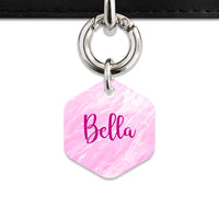 Bailey And Bone Pet ID Tag Pink Marble Pet Tag