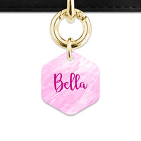 Bailey And Bone Pet ID Tag Pink Marble Pet Tag