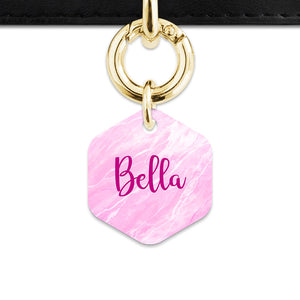 Bailey And Bone Pet ID Tag Pink Marble Pet Tag