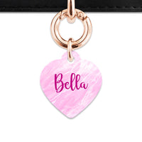 Bailey And Bone Pet ID Tag Pink Marble Pet Tag