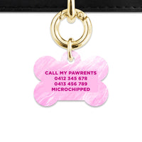Bailey And Bone Pet ID Tag Pink Marble Pet Tag