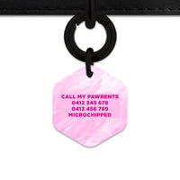 Bailey And Bone Pet ID Tag Pink Marble Pet Tag