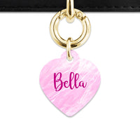 Bailey And Bone Pet ID Tag Pink Marble Pet Tag