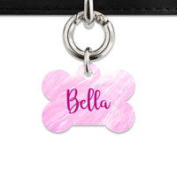 Bailey And Bone Pet ID Tag Pink Marble Pet Tag