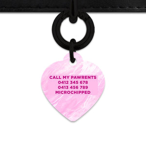 Bailey And Bone Pet ID Tag Pink Marble Pet Tag