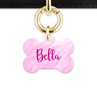 Bailey And Bone Pet ID Tag Pink Marble Pet Tag