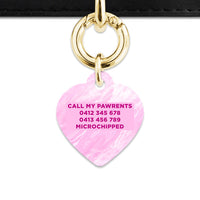 Bailey And Bone Pet ID Tag Pink Marble Pet Tag
