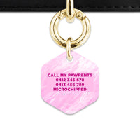 Bailey And Bone Pet ID Tag Pink Marble Pet Tag