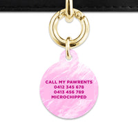 Bailey And Bone Pet ID Tag Pink Marble Pet Tag