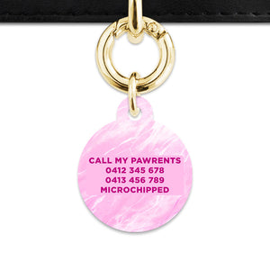 Bailey And Bone Pet ID Tag Pink Marble Pet Tag
