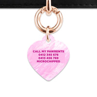 Bailey And Bone Pet ID Tag Pink Marble Pet Tag