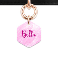 Bailey And Bone Pet ID Tag Pink Marble Pet Tag