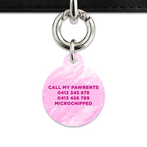 Bailey And Bone Pet ID Tag Pink Marble Pet Tag