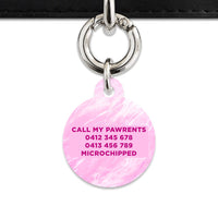 Bailey And Bone Pet ID Tag Pink Marble Pet Tag
