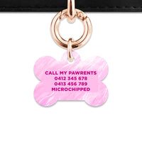 Bailey And Bone Pet ID Tag Pink Marble Pet Tag