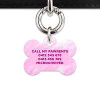 Bailey And Bone Pet ID Tag Pink Marble Pet Tag