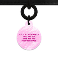 Bailey And Bone Pet ID Tag Pink Marble Pet Tag