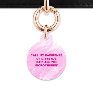 Bailey And Bone Pet ID Tag Pink Marble Pet Tag