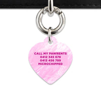 Bailey And Bone Pet ID Tag Pink Marble Pet Tag