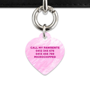 Bailey And Bone Pet ID Tag Pink Marble Pet Tag