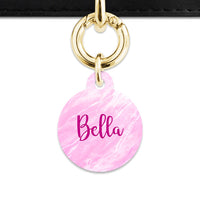 Bailey And Bone Pet ID Tag Pink Marble Pet Tag