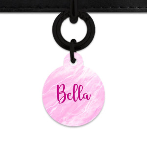 Bailey And Bone Pet ID Tag Pink Marble Pet Tag