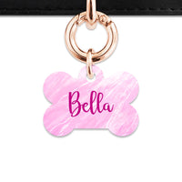 Bailey And Bone Pet ID Tag Pink Marble Pet Tag