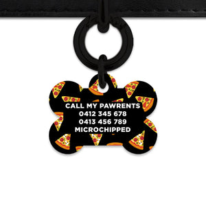 Bailey And Bone Pet ID Tag Pizza Pattern Pet Tag
