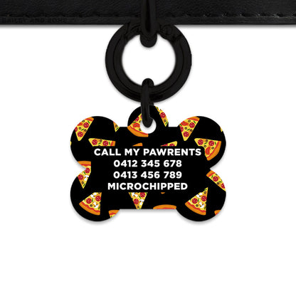 Bailey And Bone Pet ID Tag Pizza Pattern Pet Tag