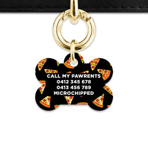 Bailey And Bone Pet ID Tag Pizza Pattern Pet Tag