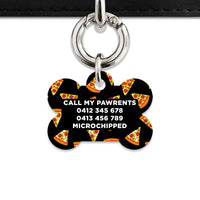 Bailey And Bone Pet ID Tag Pizza Pattern Pet Tag