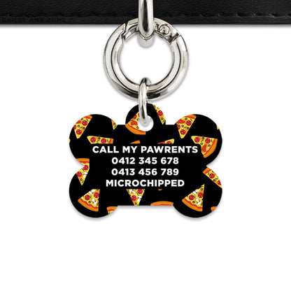 Bailey And Bone Pet ID Tag Pizza Pattern Pet Tag