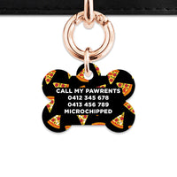 Bailey And Bone Pet ID Tag Pizza Pattern Pet Tag